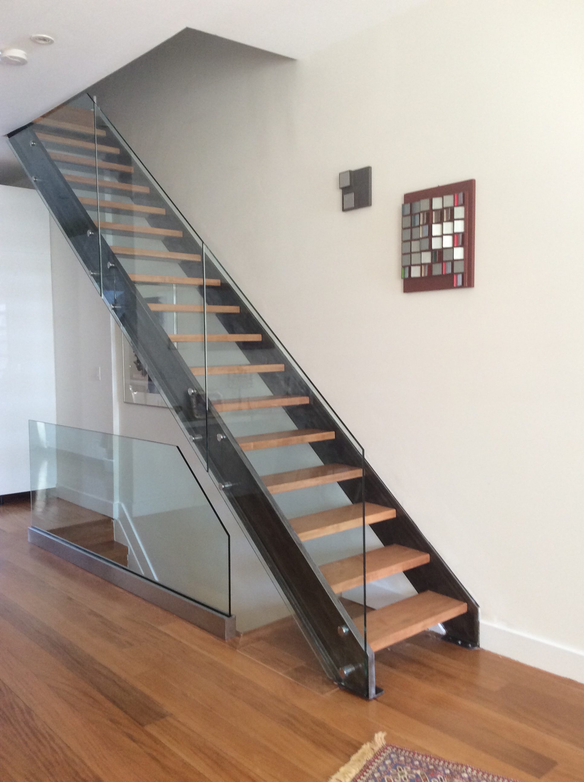 Custom Metal Stair With Glass Railings