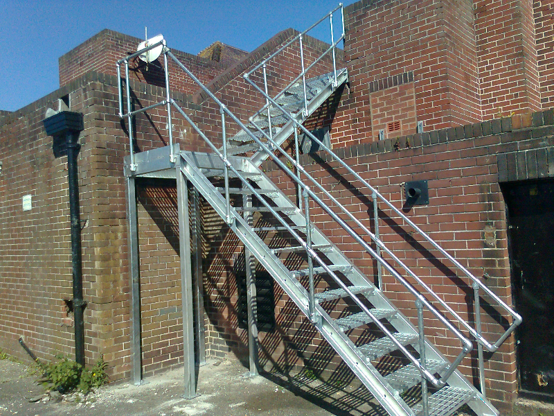 Gallvanized metal stair
