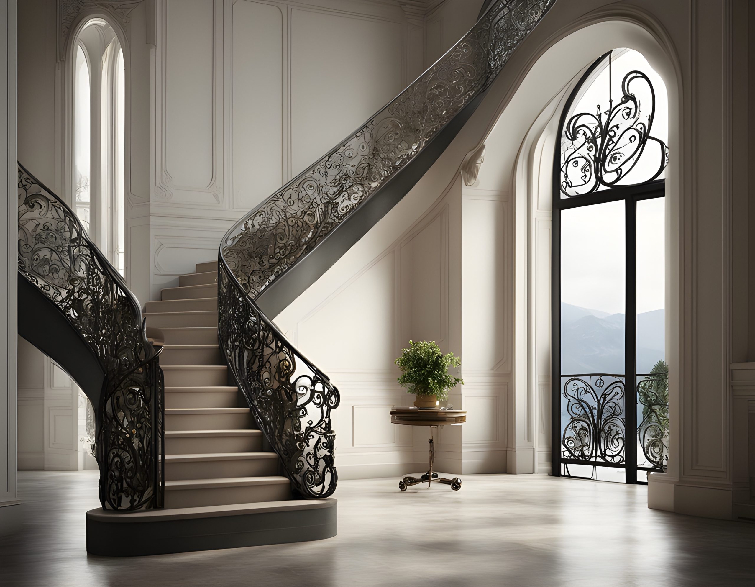 Interior Wrought Iron Railings - Venetian Iron Art